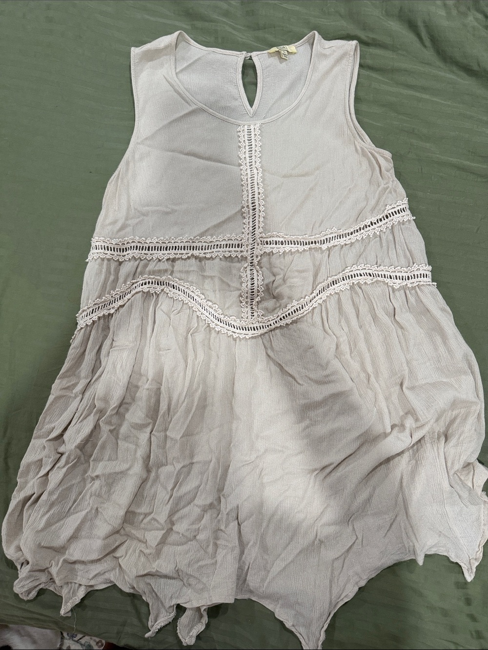 Sleeveless Lace-Trim Dress